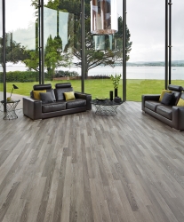 Very stylish high-end living space with dramatic Karndean flooring